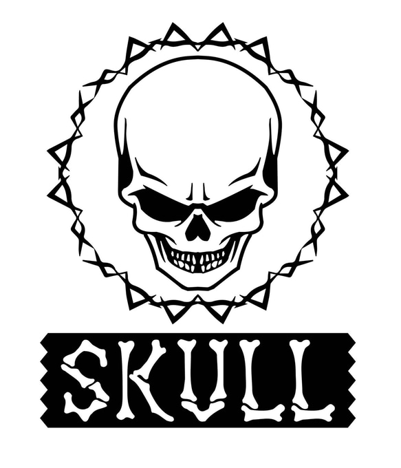 (大) カッティングシート 骸骨 ドクロ SKULL ステッカー アクセサリー