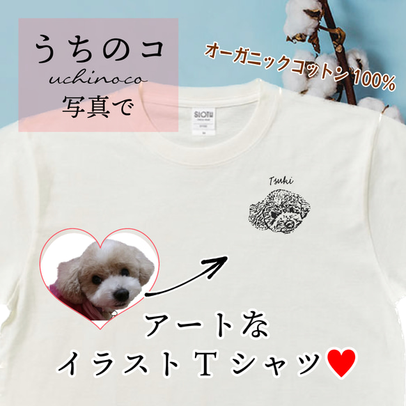 うちのこ❤︎アートイラスト！オーガニックコットンTシャツ