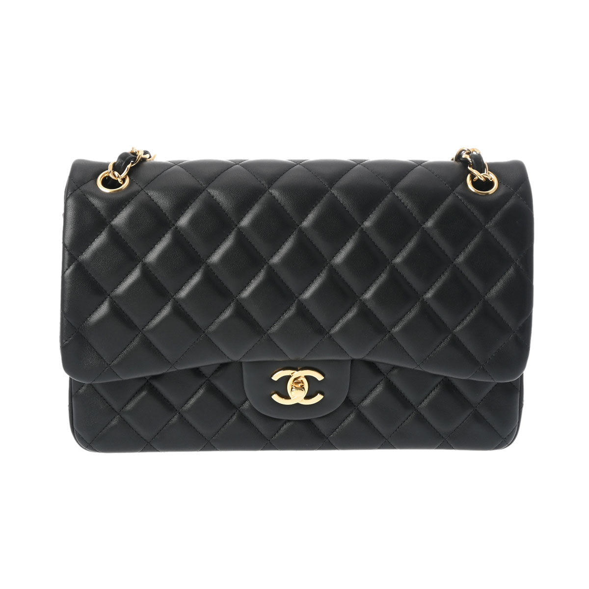 CHANEL シャネル マトラッセ チェーンショルダー 30cm  黒 A58600 レディース ラムスキン ショルダーバッグ Aランク 中古 