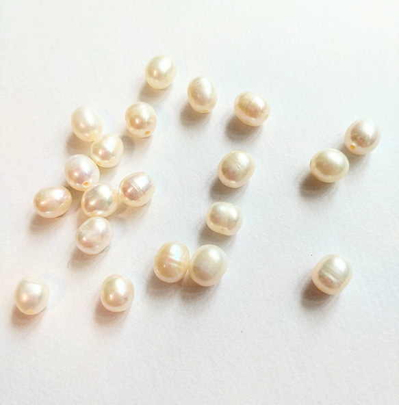 天然淡水パール 約5mm×6mm 【20pcs】