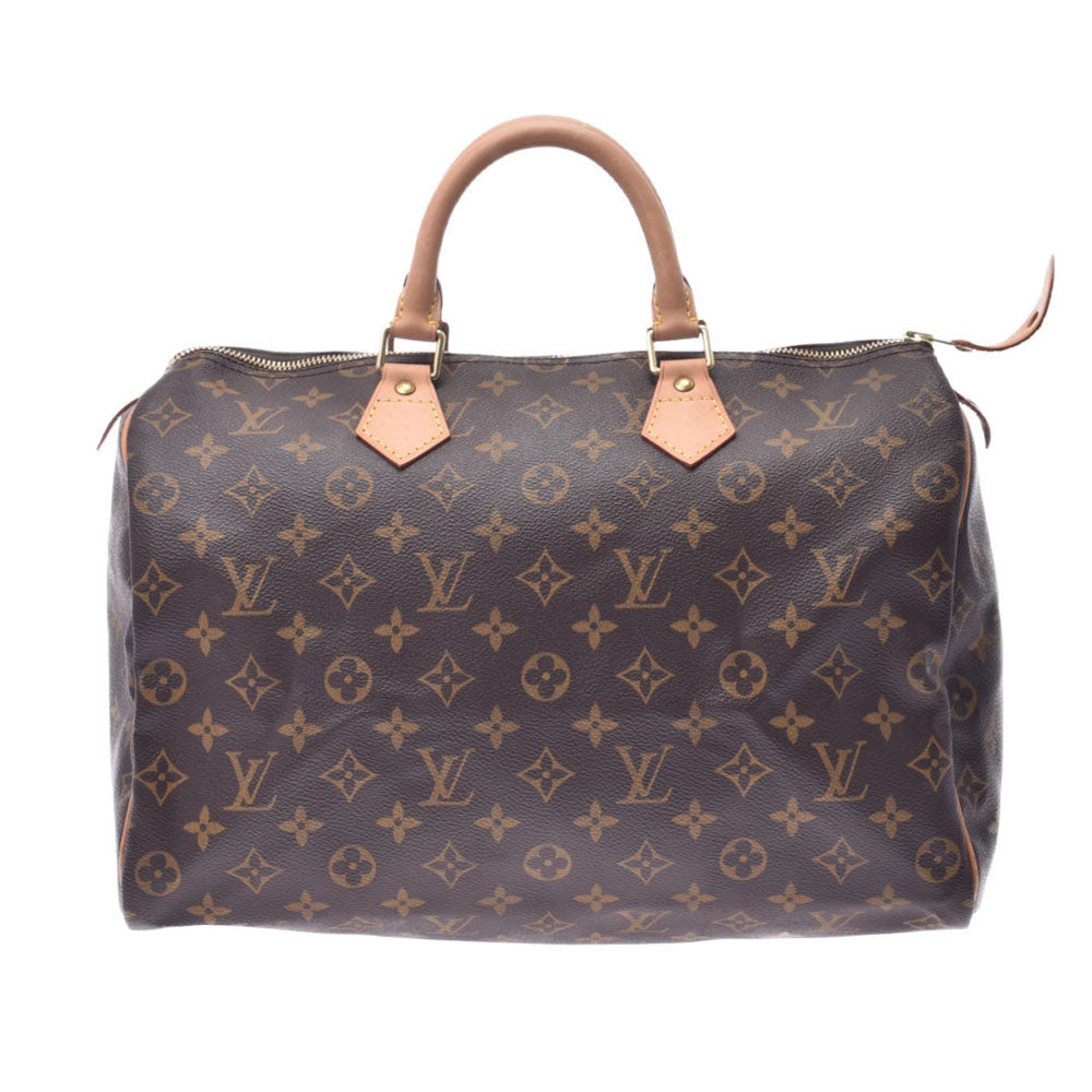 LOUIS VUITTON ルイヴィトン モノグラム スピーディ35 ブラウン M41524 ユニセックス モノグラムキャンバス レザー ハンドバッグ ABランク 中古 