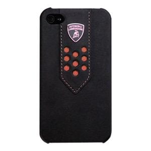 エアージェイ LB-HCIP5-SU／D2-BK／OE Lamborghini公式ライセンス(Suerlegera D2)エコレザーiPhone5専用バックカバー ブラック／オレンジ