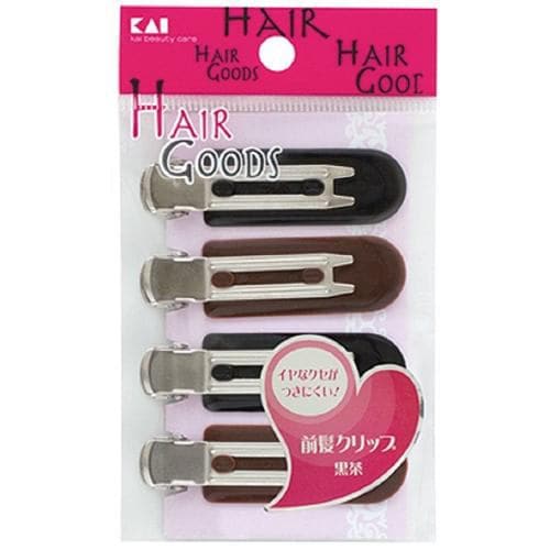 貝印（KAI） HAIR GOODS 癖がつかない前髪クリップ 黒茶 HA0077 (4個入)