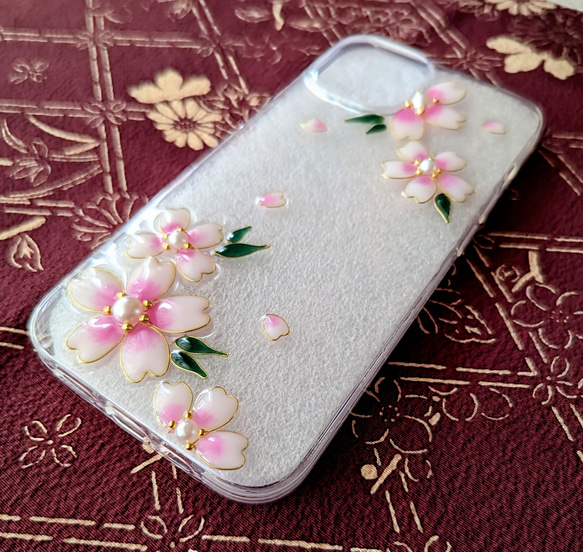 iPhoneソフトケース(クリア)【桜】