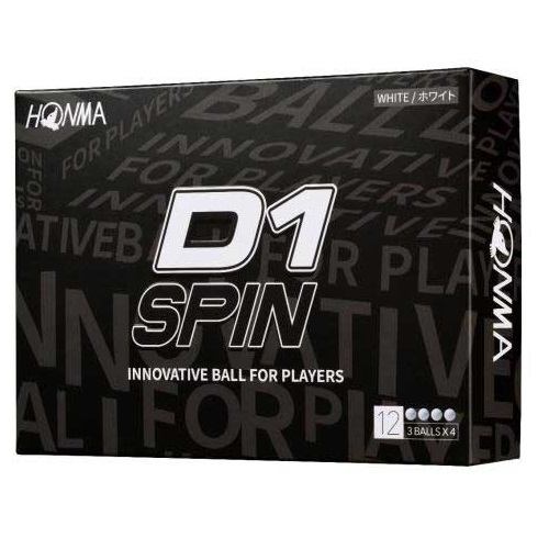 本間ゴルフ D1 SPIN ディーワンスピン ゴルフボール 12球入り ホワイト