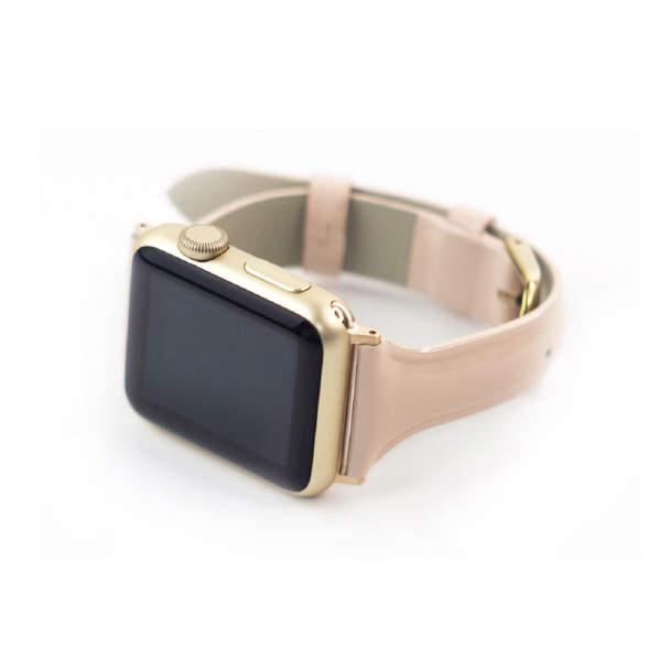 WEARPLANET Apple Watch 49/45/44/42mm用Slim Line 本革 エナメルバンド ティックルドピンク WP23095AWPK