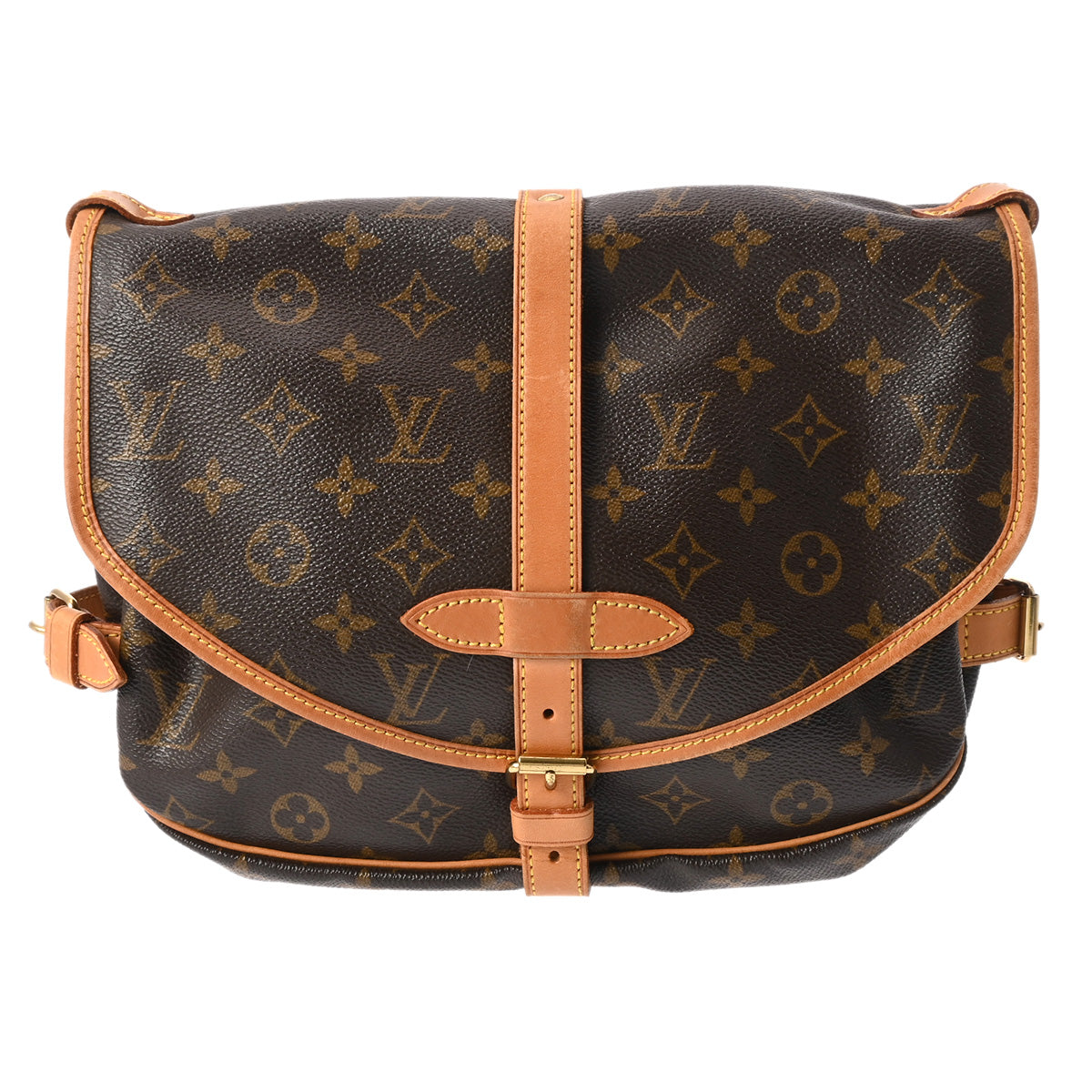 LOUIS VUITTON ルイヴィトン モノグラム ソミュール 30 ブラウン M42256 レディース モノグラムキャンバス ショルダーバッグ Bランク 中古 