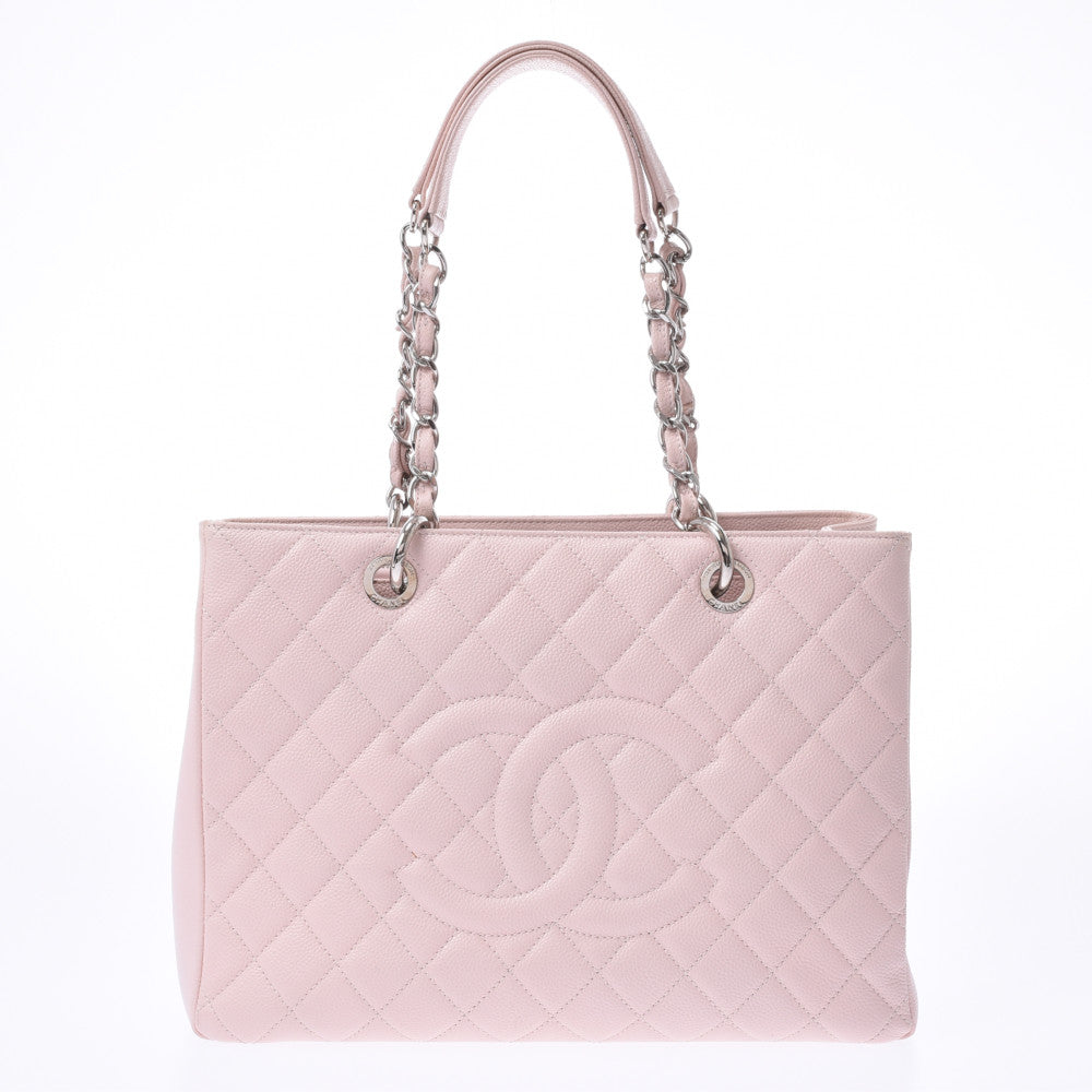 CHANEL シャネル GSTチェーントート ピンク シルバー金具 レディース キャビアスキン トートバッグ ABランク 中古 