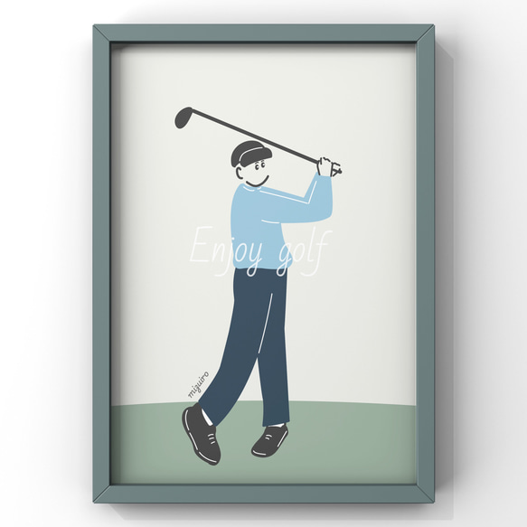 【Enjoy golf 】ポスター/イラスト/シンプルイラスト/ゴルフ