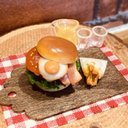 ベーコンエッグバーガーとポテト★⑤