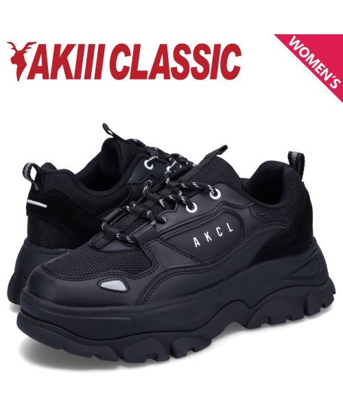 アキクラシック AKIII CLASSIC スニーカー ダッドシューズ アーバン オーバーソール レディース 厚底 URBAN OVER SOLE ブラック 黒