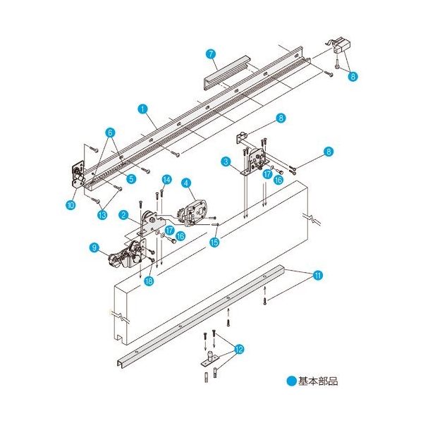 ダイケン スライデックス 傾斜レールタイプ(自閉式) HCSー3015KF型 左引き用 HCS-3015KFL 1セット 162-1917（直送品）