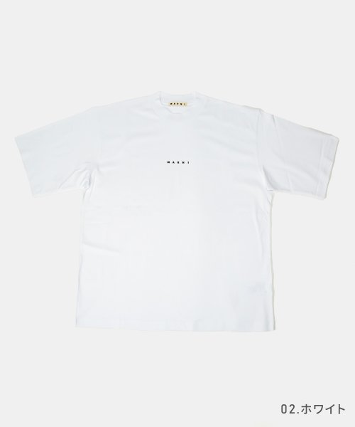 マルニ MARNI HUMU0223P1 USCS87 Tシャツ メンズ レディース トップス 半袖 ロゴ カットソー 白 カジュアル クルーネック シンプル