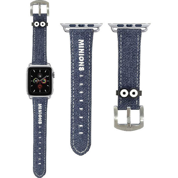 グルマンディーズ Apple Watch 45/44/42mm用デニムバンド 『怪盗グルー/ミニオンズ』シリーズ ゴーグル MINI-347A