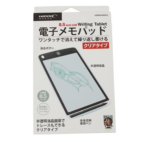 HIDISC HDMPAD85CL 電子メモパッド 8.5インチ クリアタイプ