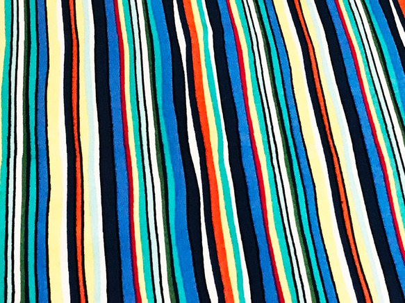 Michael Miller 110cm x 50cmずつ切売 - path stripe/blue (bright)