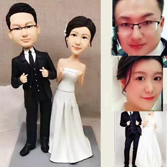 オーダーメイド お写真入から 3D 肖像画 似顔絵 人形 フィギュア 結婚祝い・周年記念日 夫婦 カップル  両親贈呈品