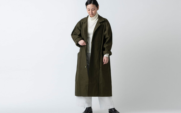 【再入荷】木間服装製作 / coat 帆布 カーキ / unisex 1size