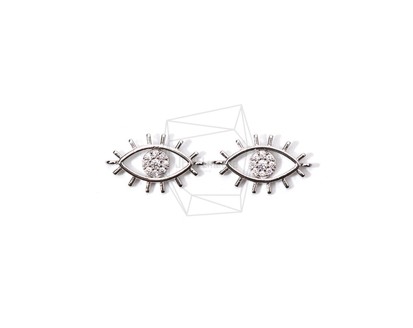 PDT-1834-R【2個入り】イーブルアイペンダント,Cubic Zirconia Evil eye Pendant