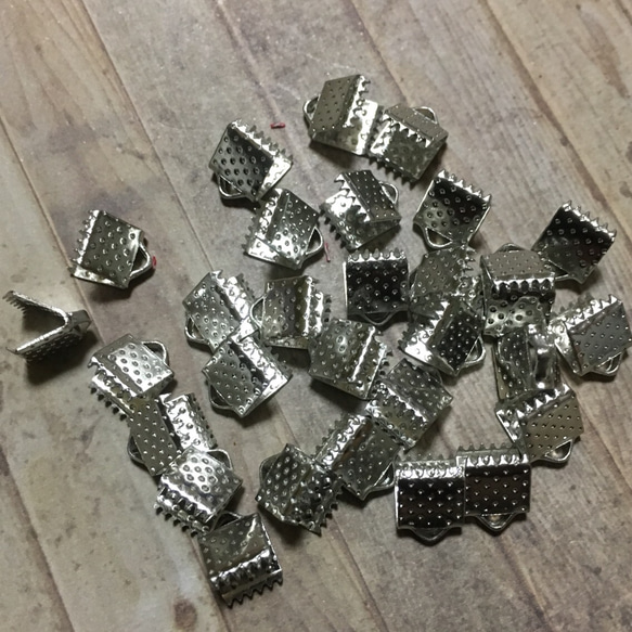 6mm ワニ口 金具 アイロンシルバー 留め具 30個セット