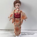 リカちゃん ハンドメイド 着物 帯 ウール 小紋