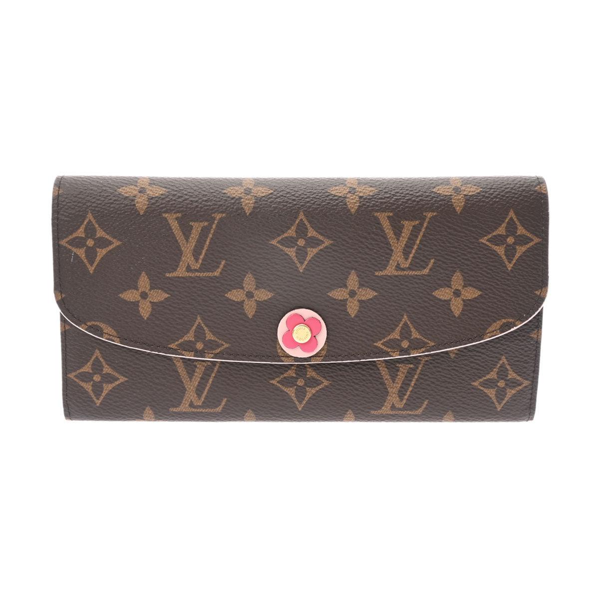 LOUIS VUITTON ルイヴィトン モノグラム ポルトフォイユエミリー フラワー ホットピンク M68313 レディース モノグラムキャンバス 長財布 Aランク 中古 