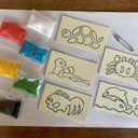 親子で作ろう❗️ 【ワンコインセール】砂絵キット　名刺サイズ　色砂付き5枚入り　海の動物シリーズ