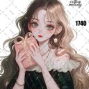 original sticker « no.1740 »     //     人物ステッカー オリジナルステッカー オリジナル人物ステッカー ステッカー cotton melody