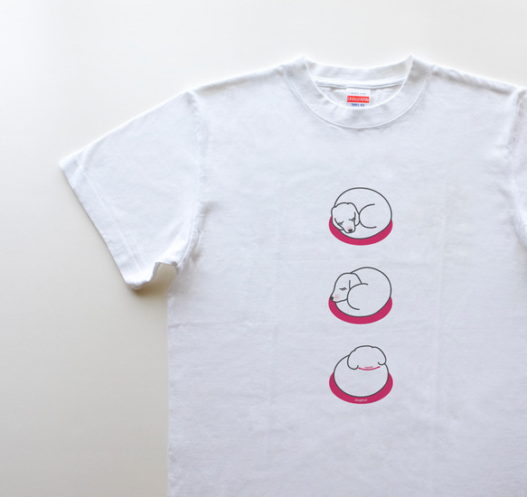 ◆ ドーナツわんこ　5.6oz　Tシャツ　white