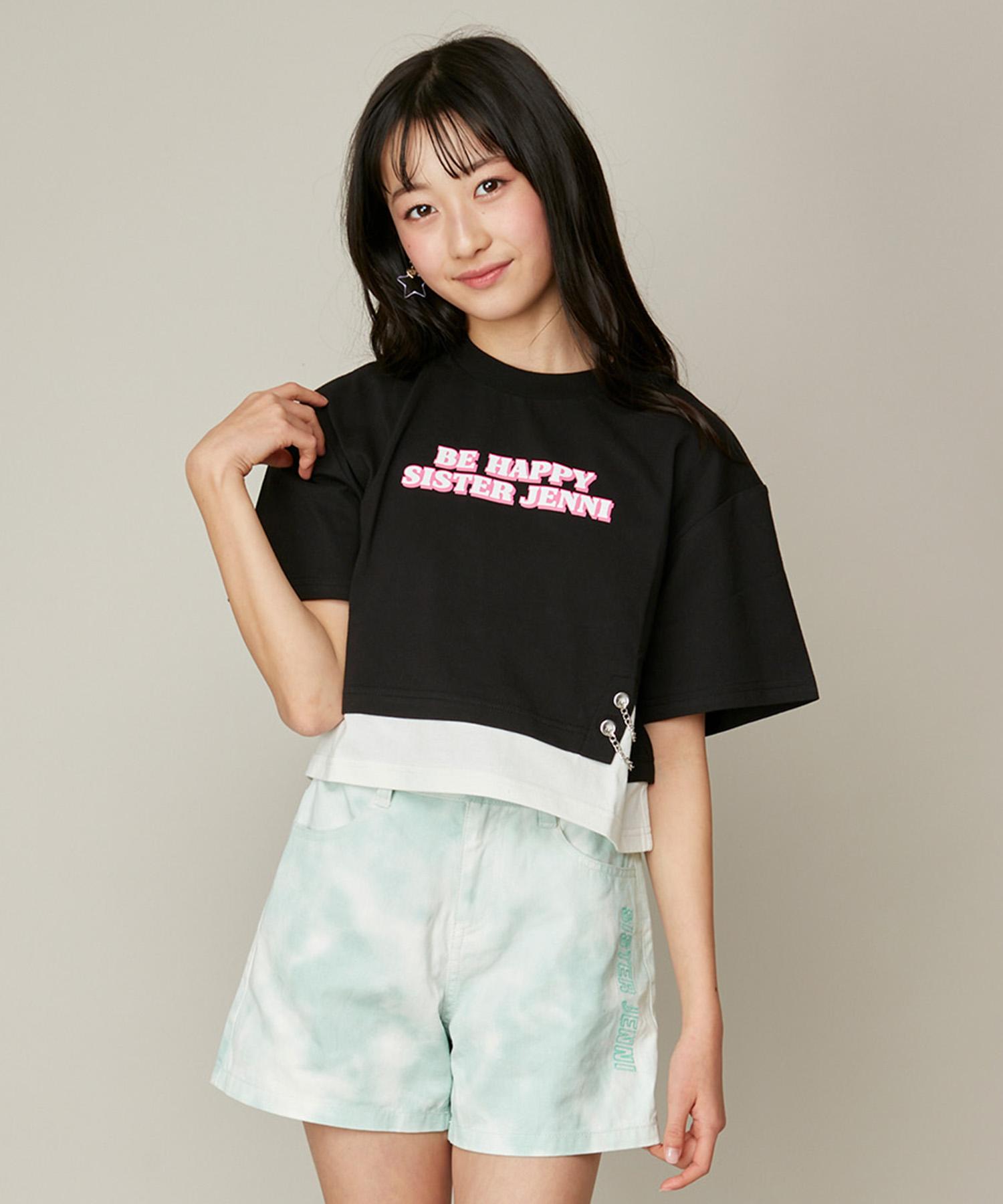 シスタージェニィ/チェーン付きショート丈Tシャツ