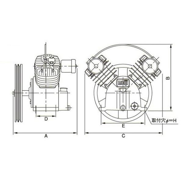 明治機械製作所 圧縮機本体 BTー110C BT-110C 1個（直送品）