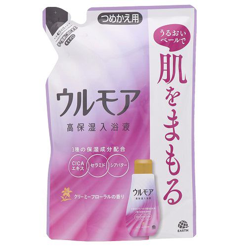 アース製薬 ウルモア 高保湿入浴液 クリーミーフローラルの香り つめかえ 入浴剤 480ml