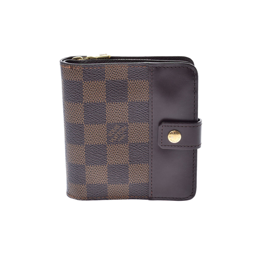 LOUIS VUITTON ルイヴィトン ダミエ コンパクトジップ  ブラウン N61668 ユニセックス 二つ折り財布 ABランク 中古 