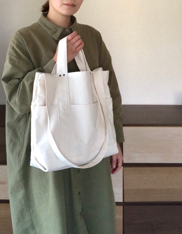 斜めがけtotebag きなり 11号帆布