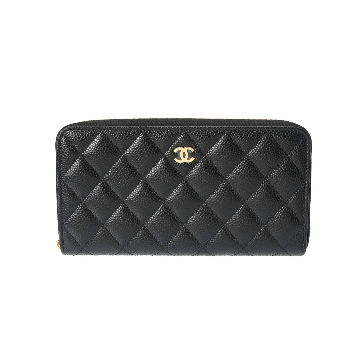 CHANEL シャネル マトラッセ クラシック ロングジップウォレット 黒 ゴールド金具 AP0242 レディース キャビアスキン 長財布 未使用 