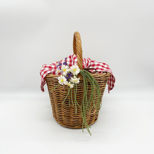 Red gingham basket レッドギンガムバスケット