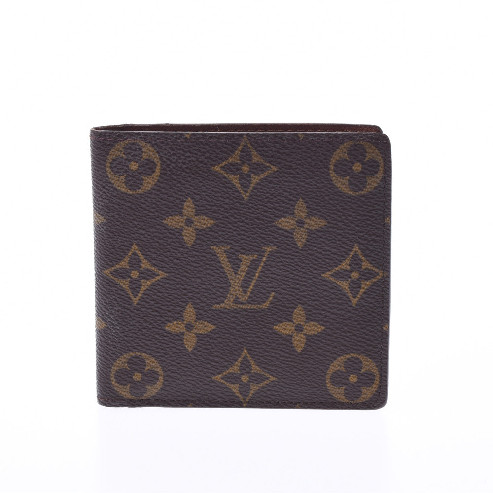 LOUIS VUITTON ルイヴィトン モノグラム ポルトフォイユ マルコ ブラウン M61675 メンズ モノグラムキャンバス 二つ折り財布 ABランク 中古 