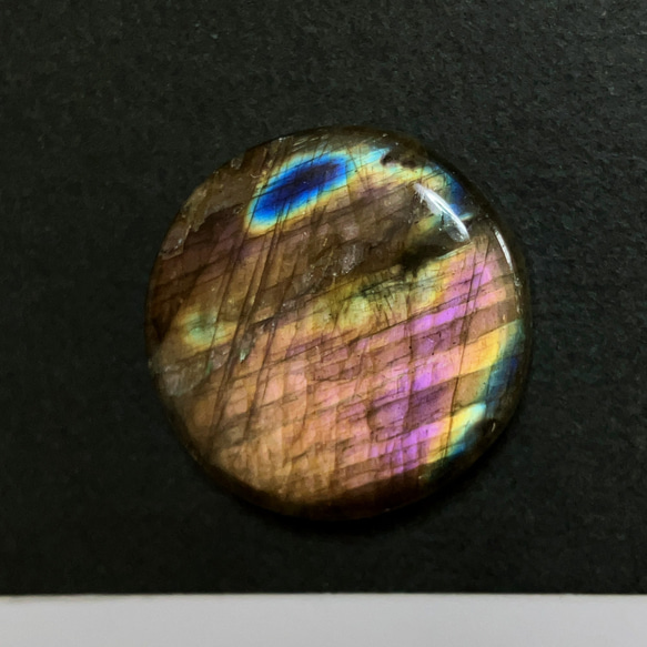 ラブラドライト[710] 25x25mm 39Cts　天然石 ／ ルース ／カボション