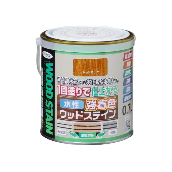 アサヒペン 水性強着色ウッドステイン 0.7L レッドオーク FC926PN