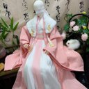 ドール服 6点セット 1/4サイズ ドール衣装bjd1/4 doll服 ピンク中国の古代スタイルの漢服の紳士服