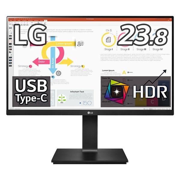 液晶ディスプレイ　２３．８型／２５６０×１４４０／ＨＤＭＩ、ＤｉｓｐｌａｙＰｏｒｔ、ＵＳＢ　ＴｙｐｅーＣ／ブラック／スピーカー：なし（直送品）