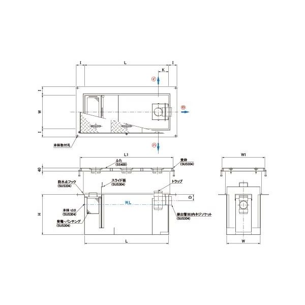 第一機材 グリーストラップ US型 SE-160SA-USフタドブツキ 1個（直送品）