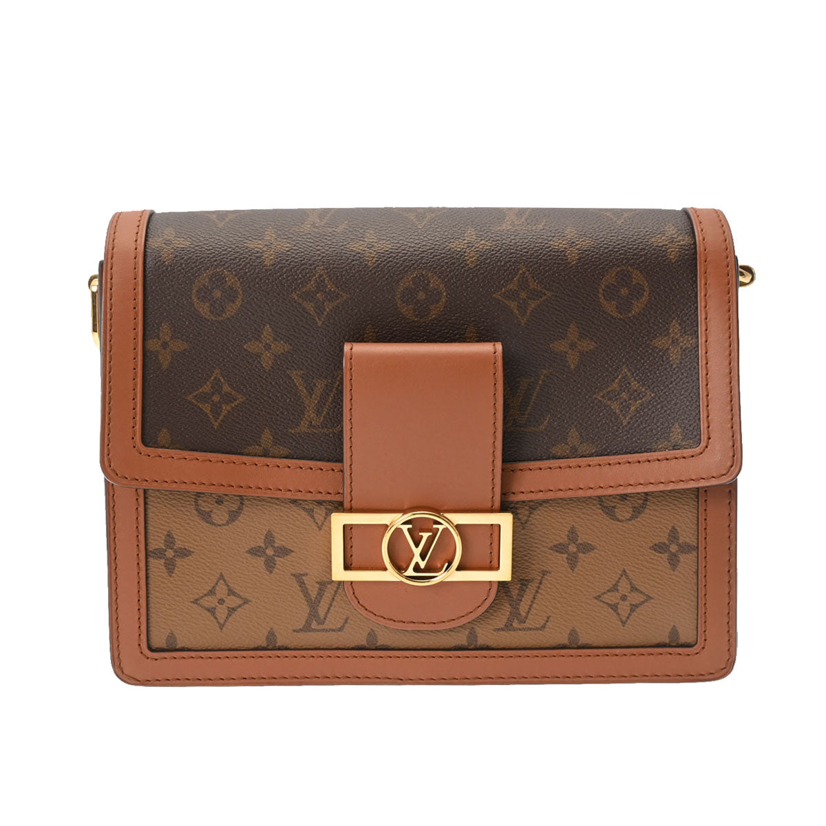 LOUIS VUITTON ルイヴィトン モノグラムリバース ドーフィーヌ ブラウン M44391 レディース モノグラムキャンバス ショルダーバッグ Aランク 中古 