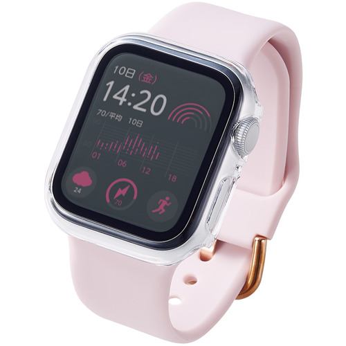 エレコム AW-20SFCGOCR Apple Watch 40mm用フルカバーケース プレミアムゴリラガラス 高透明 クリア AW20SFCGOCR