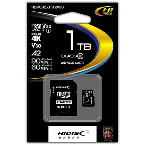 磁気研究所 HDMCSDX1TA2V30 HIDISC microSDXC 1TB UHS-I スピードクラス 3(U3) A2／V30対応