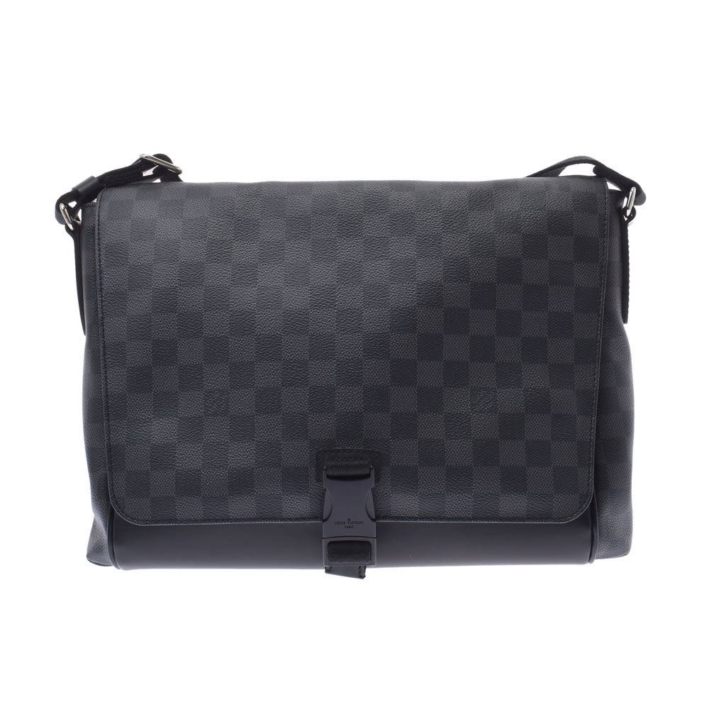 LOUIS VUITTON ルイヴィトン ダミエ グラフィット メッセンジャー MM 黒 N41458 メンズ ダミエグラフィットキャンバス ショルダーバッグ Aランク 中古 