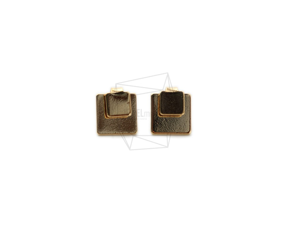 ERG-1420-G【2個入り】スクエアピアス,Square Post Earring