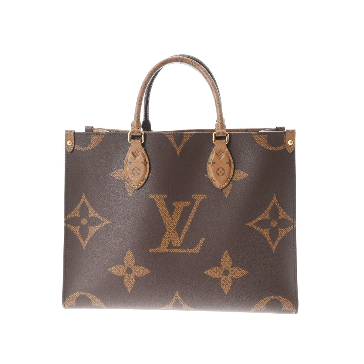 LOUIS VUITTON ルイヴィトン モノグラム リバース オンザゴーMM ブラウン M45321 レディース モノグラムキャンバス 2WAYバッグ 新同 中古 