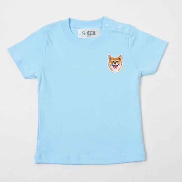 TEE SHIRT SMILE PATCH for BABY (PALE BLUE)