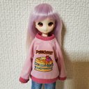 ドール服★PANCAKEの長袖Tシャツ(ピンク)